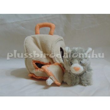 Plüss Cica házikóban 10cm/elemes