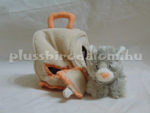 Plüss Cica házikóban 10cm/elemes