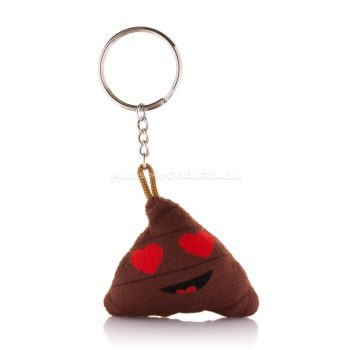 Plüss Szerelmes Kaki Emoji Kulcstartó 6 cm