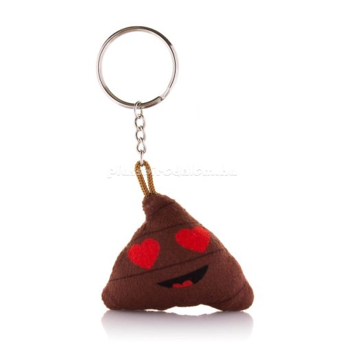 Plüss Szerelmes Kaki Emoji Kulcstartó 6 cm