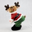 Plüss Rénszarvas Télapó jelmezben / Elemes 25 cm