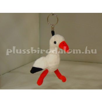 Plüss Gólya kulcstartó 12 cm