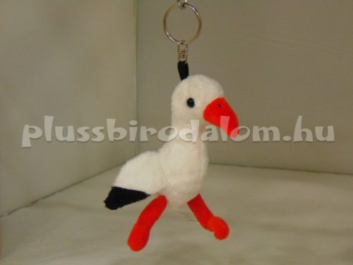 Plüss Gólya kulcstartó 12 cm