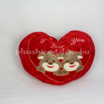 Plüss Kutyás Szív alakú párna 25 cm